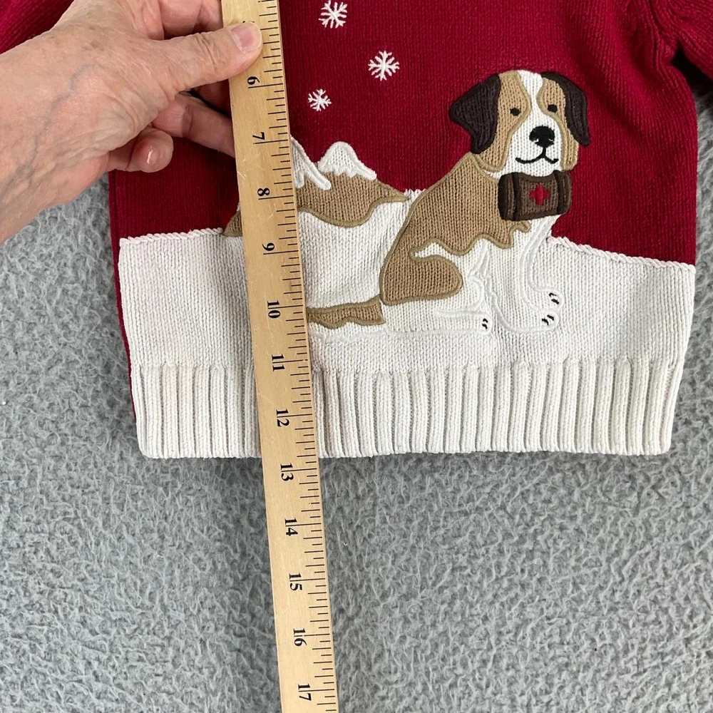 Gymboree Sweater Kids 12-18 Months Red Saint Bernard Winter Holiday Pullover